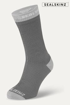 Sealskinz Grey Wiveton Waterproof Warm Weather Mid Length Socks (AL6632) | $60