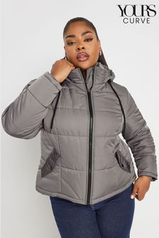 Yours Curve Grey Boxy Short Coat (AL6917) | $111