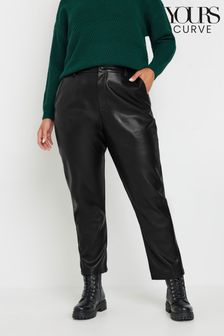 Yours Curve Black Straight Leg Trousers (AL6969) | $58