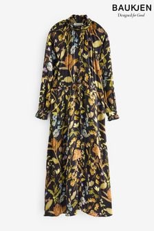 Baukjen Luna Printed Long Black Shirt Dress (AL7398) | 1,255 zł