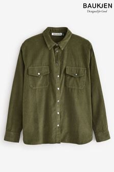 Baukjen Relaxed Green 100% Cotton Beata Organic Corduroy Shirt (AL7408) | $187