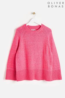 Oliver Bonas Pink Ribbed Trim Knitted Jumper (AL7991) | $103