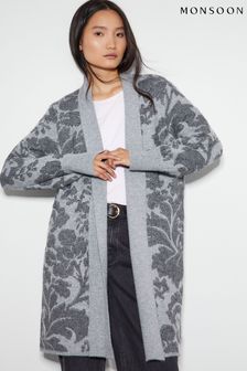 Monsoon Grey Pip Floral Pattern Coatigan (AL8604) | 570 zł