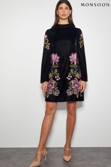 Monsoon long black dress hot sale