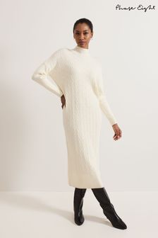 Phase Eight White Cadie Cable Dress (AL8777) | 631 SAR