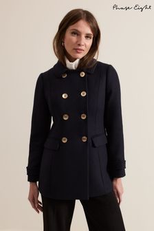 Women s Coats Blue Petite Long Sleeve Coatsandjackets Next Oman