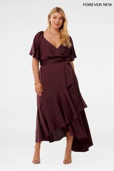 Forever New Abbie Curve Asymmetrical Wrap Midi Dress (AL8864) | kr2 110