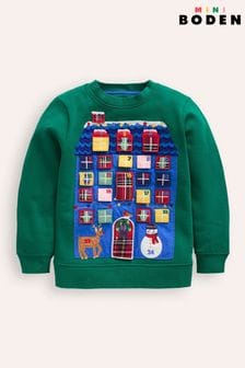 Boden Green Advent Calendar Festive 100% Cotton Sweatshirt (AL8938) | $63 - $72