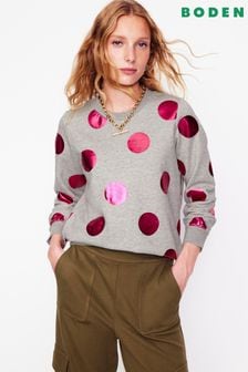 Boden Grey 100% Cotton Hannah Printed Sweatshirt (AL9553) | BGN 219