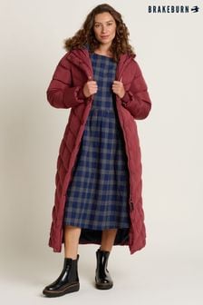 Brakeburn Red Slim Longline Puffer Coat (AL9744) | $257