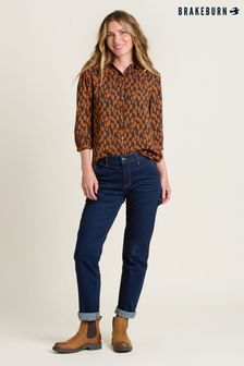 Brakeburn Orange Brush Strokes Blouse (AL9902) | kr950