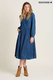 Brakeburn Blue Ashmore 100% Cotton Denim Dress (AL9942) | $111