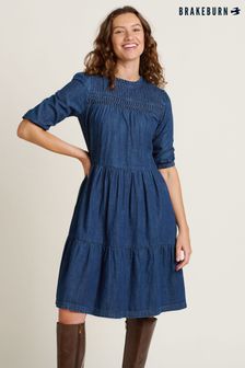 Brakeburn Blue Sherborne 100% Cotton Dress (AL9976) | $111