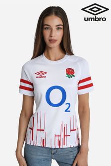 Umbro Damen England Rugby Home Replica Kurzärmeliges Trikot, Weiß (ALU484) | 54 €