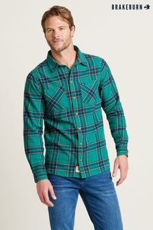 Brakeburn Green 100% Cotton Check Shirt (AM0009) | $94