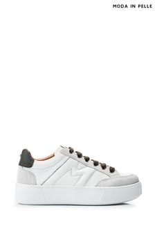 Moda in Pelle Amarante M Stitch Detail Chunky Leather White Trainers (AM0190) | $170