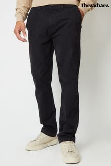 Threadbare Black Straight Leg Canvas Trousers With Stretch (AM0247) | $46