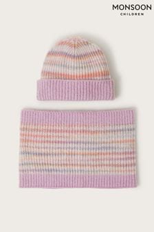 Monsoon Pink Space Dye Knit Beanie and Snood Set (AM0486) | €38 - €39