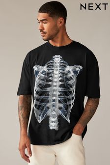 Black Skeleton Halloween 100% Cotton T-Shirt (AM0689) | €21