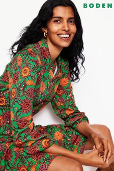 Boden Green Tiered Jersey Shirt Dress (AM1388) | R1,760