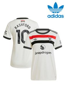 adidas White Womens Manchester United EPL Third Shirt 2024-25 with Rashford 10 Printing (AM1660) | ￥18,740