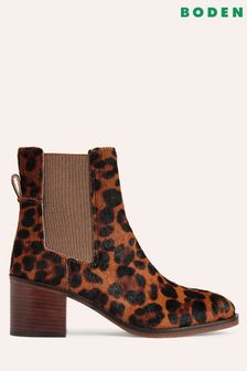 Cheetah block heel booties cheap