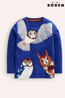 Boden Blue Owl Appliqué 100% Cotton T-Shirt (AM1768) | €30 - €33