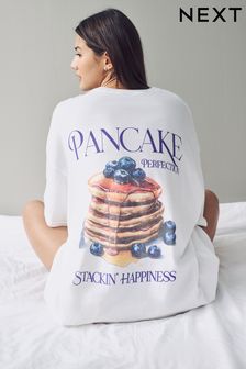 White Pancakes Oversized 100% Cotton Night T-Shirt (AM2426) | 120 zł