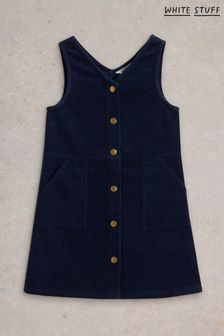 White Stuff Blue 100% Organic Cotton Cord Pinafore (AM2517) | ￥5,520