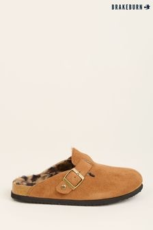 Brakeburn Brown Chestnut Buckle Slippers (AM3208) | $60