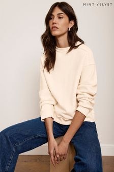 Mint Velvet Cream Textured 100% Cotton Sweatshirt (AM3810) | $118