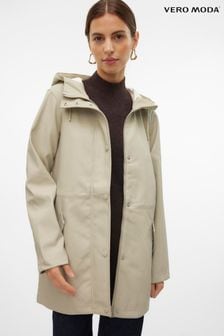 VERO MODA Grey Coated Waterproof Rain Jacket (AM4324) | $67