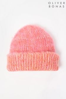 Oliver Bonas Pink Brushed Knitted Beanie Hat (AM4720) | $41