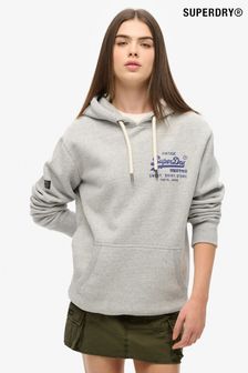 Superdry Grey Oversized Classic Vintage Logo Graphic Hoodie (AM8194) | €91