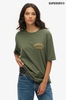 Superdry Green Oversized Tattoo Back Graphic T-Shirt (AM8219) | $51