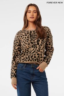 Women s Casual Animal Print Regular Knitwear Next Luxembourg