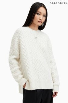 AllSaints White Sirius Cable Crew Jumpers (AN1841) | €305