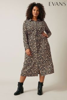 Evans Natural Jersey Crepe Utility Dress (AN2826) | $91