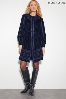 Curve Monsoon Blue Print Occasionwear Next Luxembourg