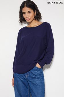 Monsoon Blue Bliss Bead Neck Jumper (AN3047) | €89