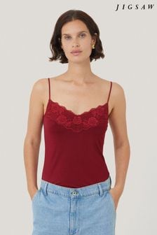 Jigsaw Red Modal Lace Vest (AN3698) | $55