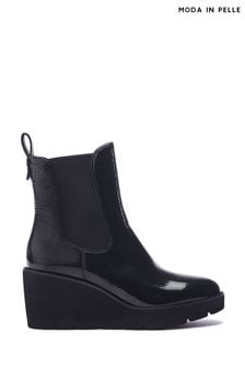 Moda in Pelle Allby Wedge Chelsea Black Boots (AN6624) | $238