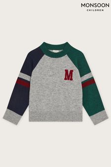 Monsoon Grey Embroidered Long Sleeve Raglan Jumper (AN6858) | €46 - €52