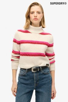 White cropped roll neck jumper 2025