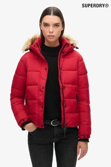 Superdry Red Hooded Mid Layer Short Jacket (AN8672) | $188