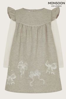 Monsoon Grey Baby Top and Tweed Pinafore Dress Set (AP0670) | $58 - $65