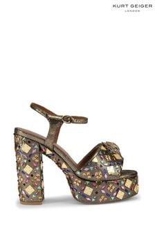 Kurt Geiger London Gold Kensington Platform Sandals (AP5205) | $324