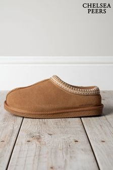 Chelsea Peers Natural Suede Sheepskin Short Boot Slippers (AP8204) | $129