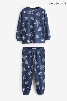 Society 8 Blue Boys Snowflake Christmas Pyjamas (AT1178) | $34