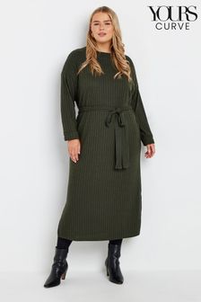 Yours Curve Green Turtle Neck Throw On Dress (AT1276) | SGD 79